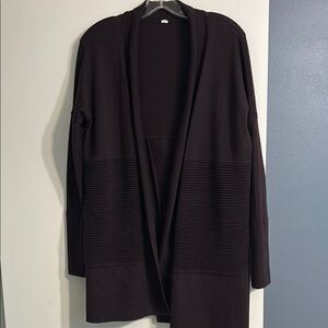 Lululemon Plum Open-Front Merino Wool Sweater